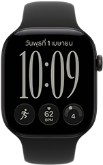 Apple Watch Series 12, ตัวเรือนอะลูมิเนียม, สีดำ, หน้าปัดนาฬิกางานศิลปะที่ปรับเปลี่ยนได้เอง, สายแบบ Sport Band, สีดำ