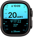 Apple Watch Ultra 4, ตัวเรือนไทเทเนียม, สีดำ, แอปความลึกแสดงตัวชี้วัดการดำน้ำ, ภายนอกด้านขวา, Digital Crown, ปุ่มด้านข้างที่ยกสูงขึ้น