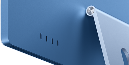 iMac, ภายนอกด้านหลัง, สีฟ้า, Thunderbolt 4 จำนวน 4 พอร์ต