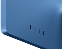 iMac, ภายนอกด้านหลัง, สีฟ้า, Thunderbolt 4 จำนวน 4 พอร์ต