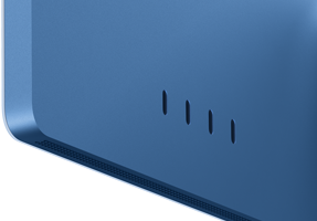 iMac, ภายนอกด้านหลัง, สีฟ้า, Thunderbolt 4 จำนวน 4 พอร์ต