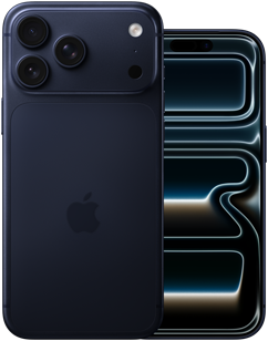 วางคู่กัน, iPhone 17 Pro Max, ภายนอกด้านหลัง, ระบบกล้องระดับโปร, เลนส์ 3 ตัว, ไมโครโฟน, แฟลช, สี [B28], iPhone 17 Pro, ภายนอกด้านหน้าในดีไซน์แบบหน้าจอทั้งหมด, สี [B28]