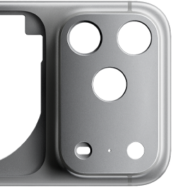 iPhone 17 Pro, ภายนอกด้านหลัง, ตัวเครื่องแบบชิ้นเดียวที่ขึ้นรูปจากอะลูมิเนียม