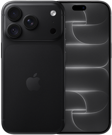 iPhone 18 Pro, ภายนอกด้านหลัง, สีดำ, ระบบกล้อง Pro Fusion ที่ด้านบน, โลโก้ Apple อยู่ตรงกลาง, ภายนอกด้านหน้า, ดีไซน์แบบหน้าจอทั้งหมด