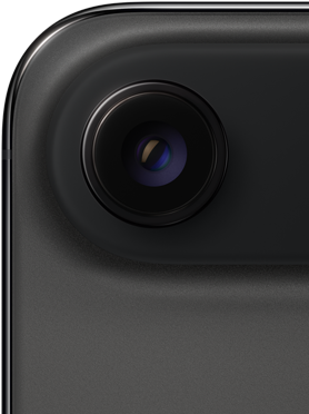 iPhone Air, ภายนอกด้านหลัง, สีดำสเปซแบล็ค, มุมมนด้านบน, ระบบกล้อง Fusion แบบเลนส์เดียว