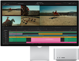 ภาพยนตร์เรื่องหนึ่งที่กำลังตัดต่อโดยใช้ Mac Studio และ Studio Display