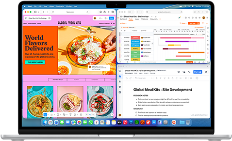 MacBook Air ที่เปิดหลายแอปพร้อมกัน