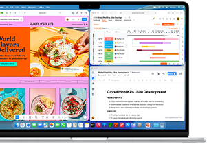 MacBook Air ที่เปิดหลายแอปพร้อมกัน