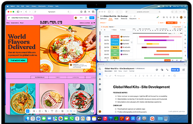 MacBook Air ที่เปิดหลายแอปพร้อมกัน