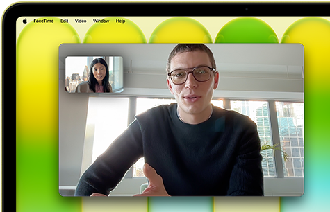 MacBook Neo, สีซิตรัส, วิดีโอคอลบนหน้าจอ, คุณสมบัติจัดให้อยู่ตรงกลางช่วยจัดให้ผู้ใช้อยู่กลางเฟรมเสมอ