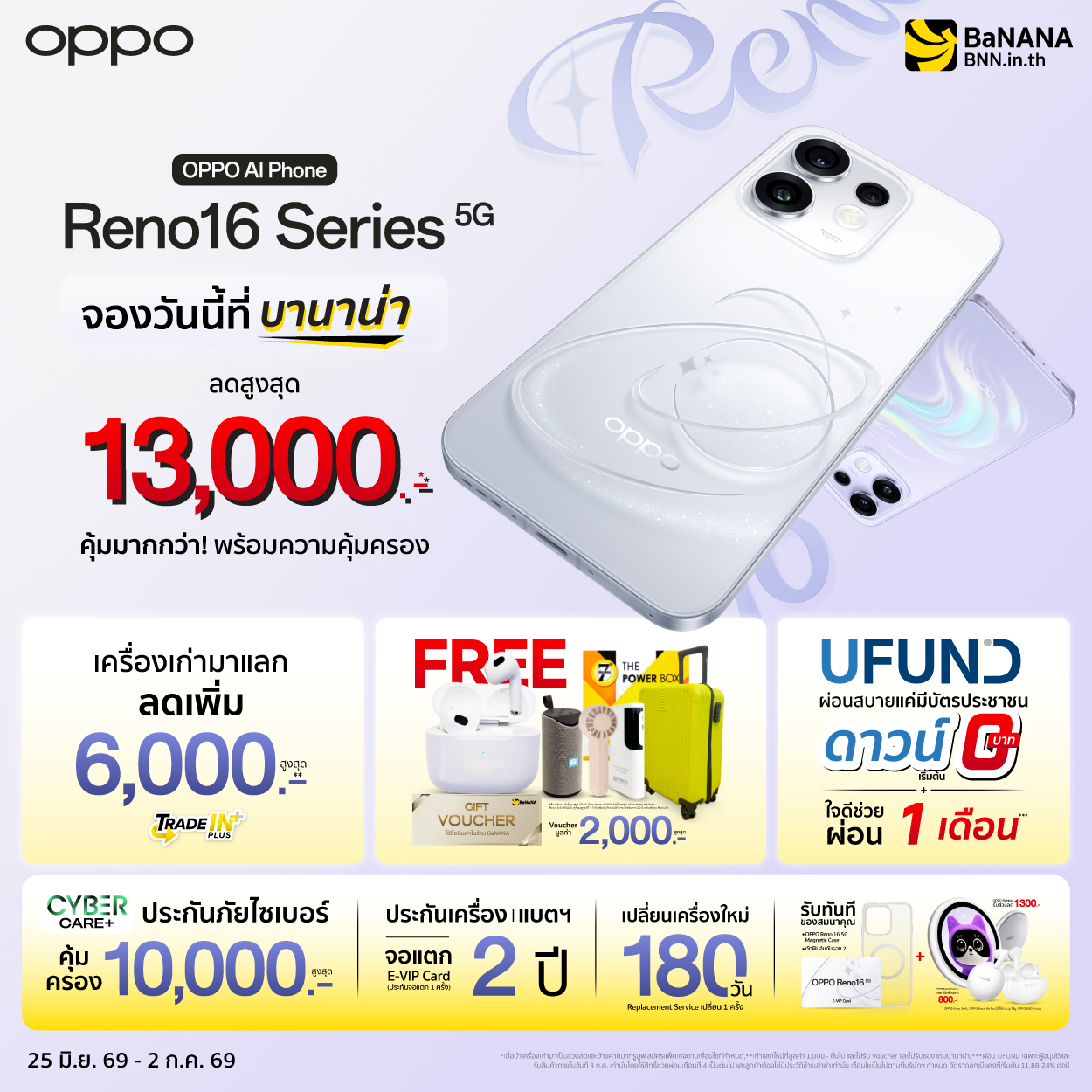 จอง OPPO Reno16 Series 5G ที่ BaNANA