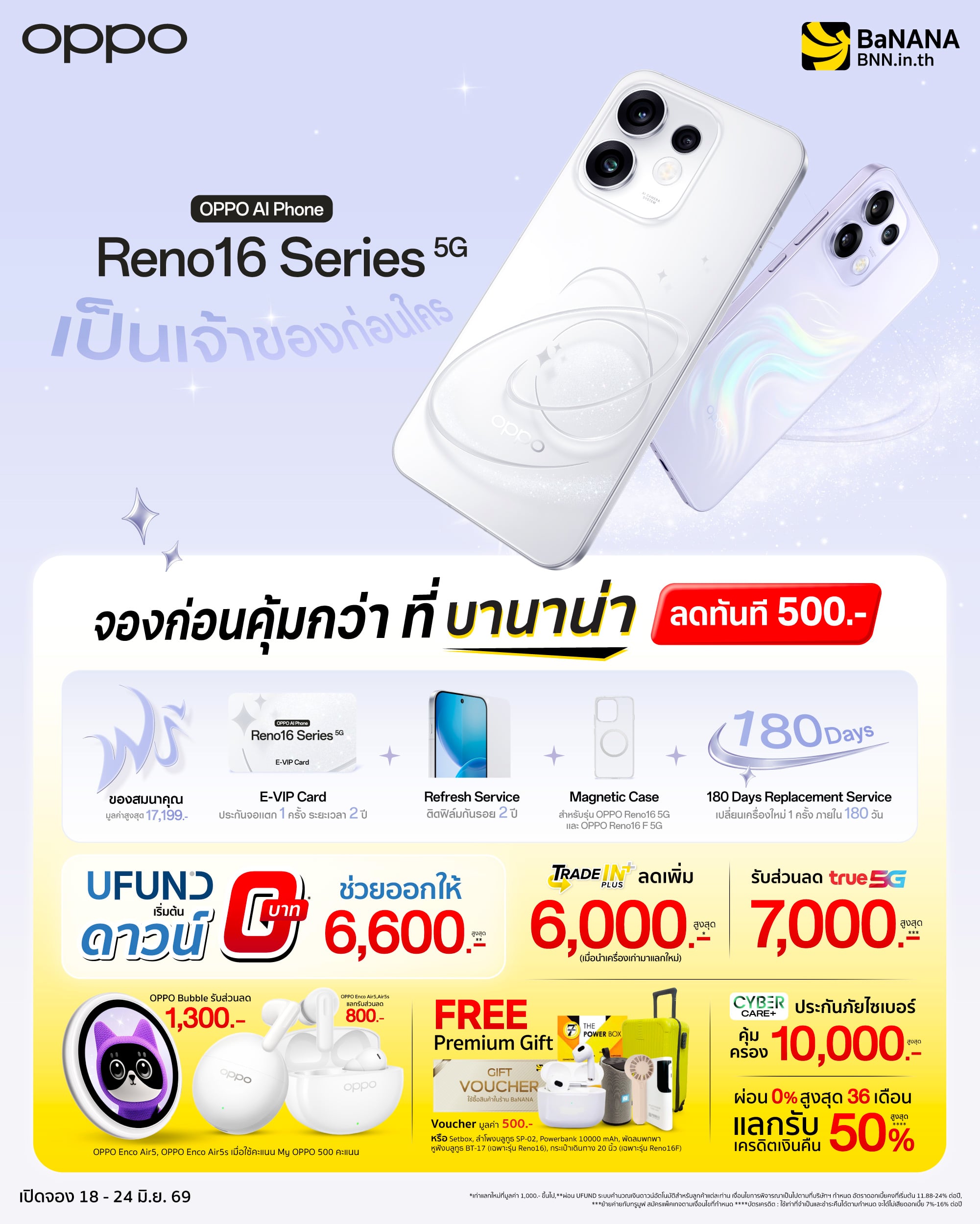 เปิดจองล่วงหน้า OPPO Reno16 Series 5G ที่ BaNANA
