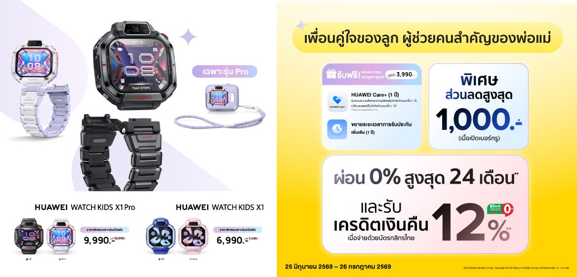 ช้อป HUAWEI WATCH KIDS X1 Series วันนี้ ลดสูงสุด 1,000.-