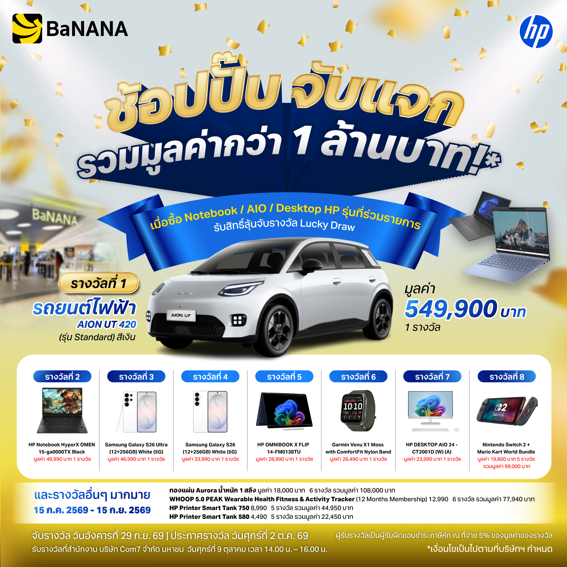 ช้อปสินค้า HP วันนี้... มีสิทธิ์ลุ้นขับรถไฟฟ้ากลับบ้าน!