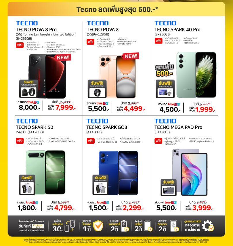 banana-monlty-promotion-sep2026-Tecno เก่า Out ใหม่ In เทิร์นเก่าให้ไว อัพใหม่ให้สุด สูงสุด 12,000.-*