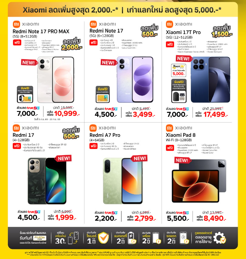 banana-monlty-promotion-sep2026-Xioami- เก่า Out ใหม่ In เทิร์นเก่าให้ไว อัพใหม่ให้สุด สูงสุด 12,000.-*
